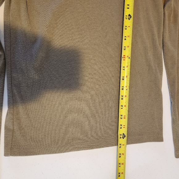 Oak + Fort Taupe Brown Mock Neck Long Sleeve Knit Top Thin Sweater Size XS Basic - Picture 6 of 9